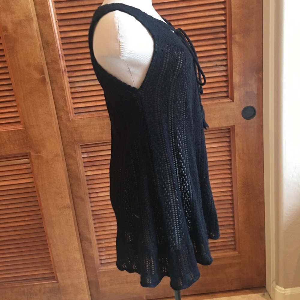 💜 Black knit long shirt/dress/swimsuit cover - Picture 4 of 7